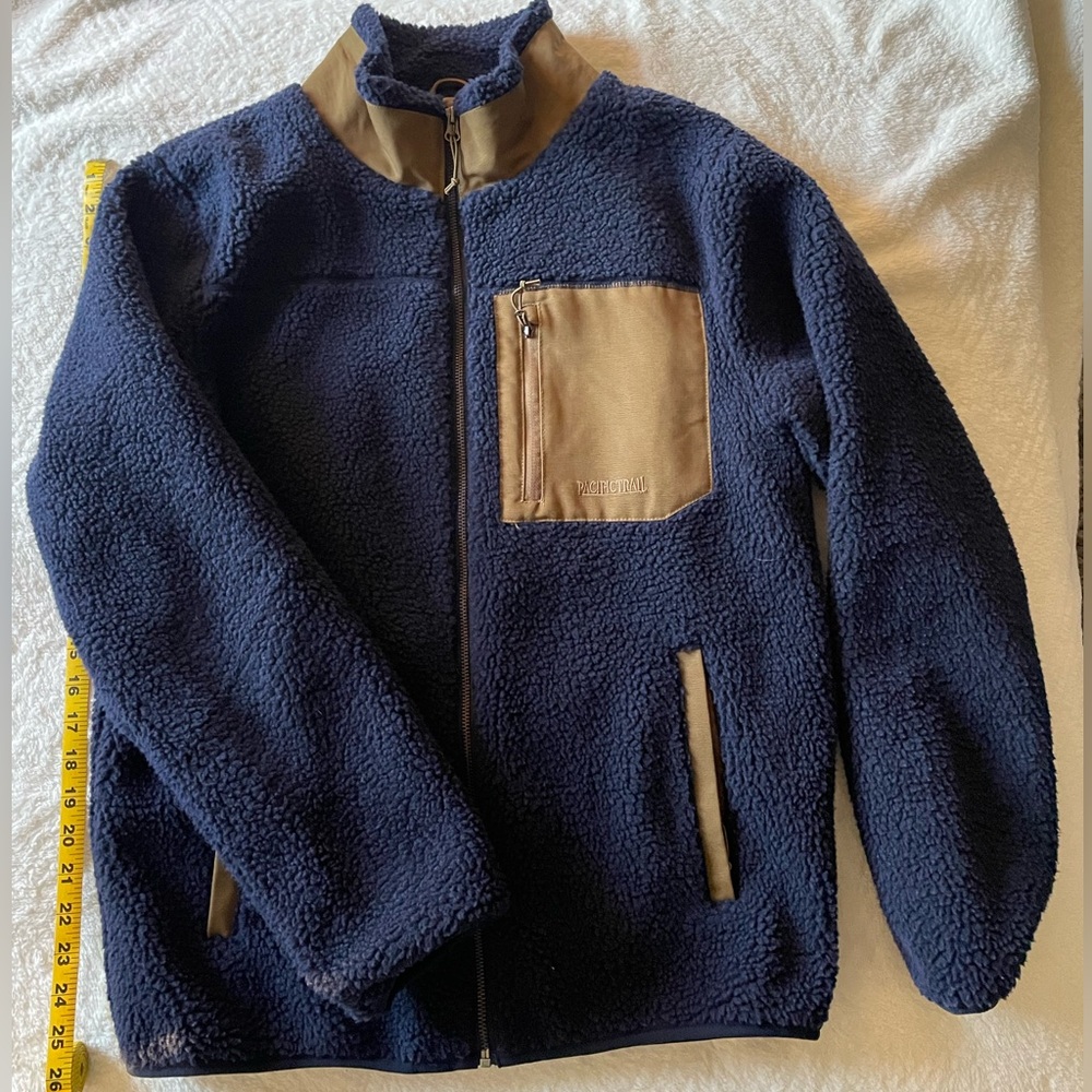 Pacific Trail Blue and Brown Fleece Jacket